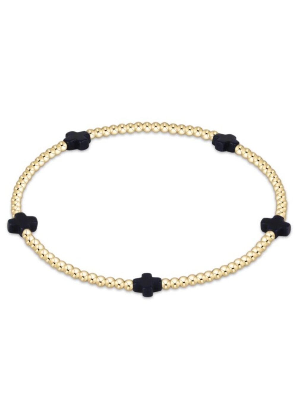 New Enewton Signature Dark Navy Blue Small Crosses 14kt Gold-filled 2mm Bracelet